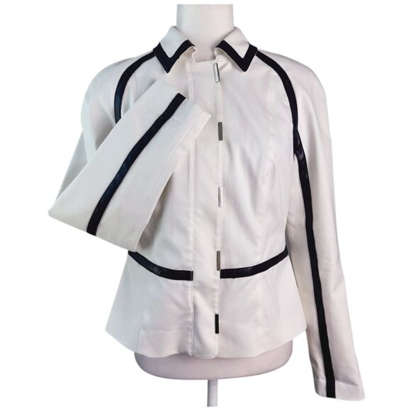 WORTH New York Cotton-Blend Jacket Blazer *FLAW-Project Piece! Women's Sz 8 - Picture 1 of 6